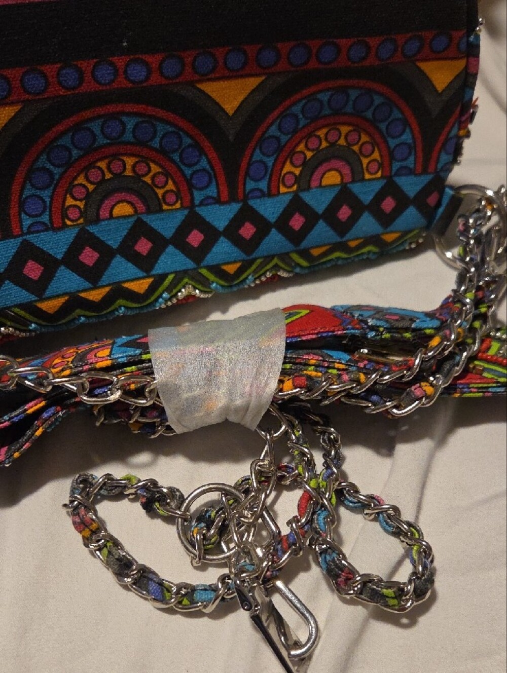Steve Madden Colorful Embellished Women’s Crossbody Belt Bag - Blue & Green - Picture 5 of 8